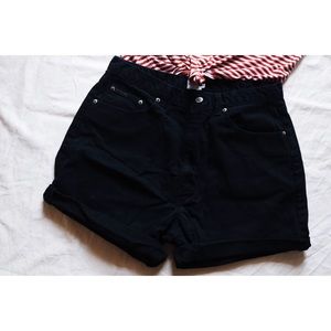 Calvin Klein Black Denim Shorts / Size approx 8-10